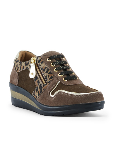Derbies détails métallisés zip et lacets