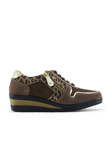 Derbies détails métallisés zip et lacets