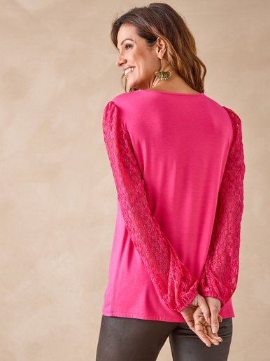 Tee-shirt fantaisie avec dentelle