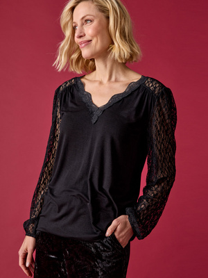 Tee-shirt fantaisie avec dentelle