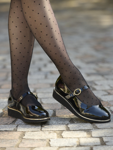 Babies trépointe dorée - Pédiconfort - Vernis noir