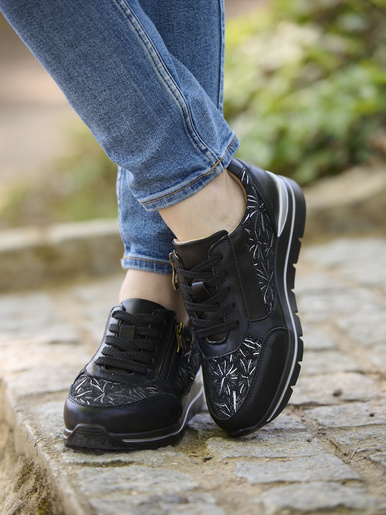 Derbies zippés et lacés semelle amovible - Pédiconfort - Noir