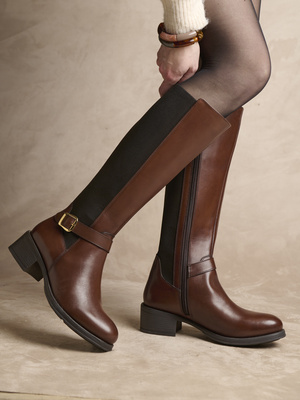 Bottes zippées avec larges élastiques