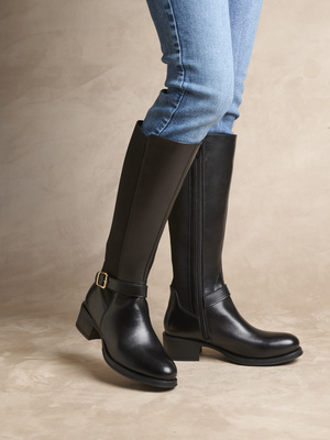 Bottes zippées avec larges élastiques