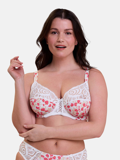 Soutien-gorge à armatures Amelie Print - Sans Complexe - Imprimé floral blanc et  rouge