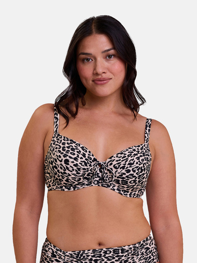 Haut de maillot de bain armatures Samoa - Sans Complexe - Imprimé peau de bête fond lin