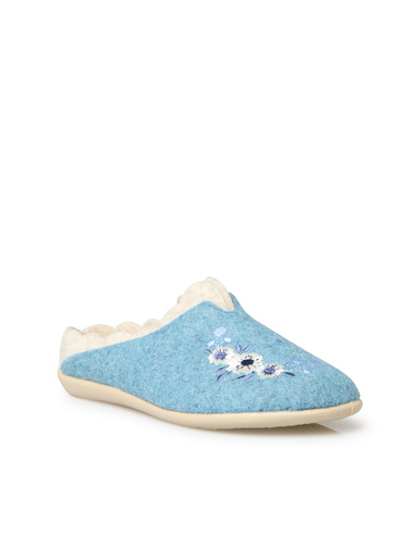 Mules broderies fleurs semelle amovible