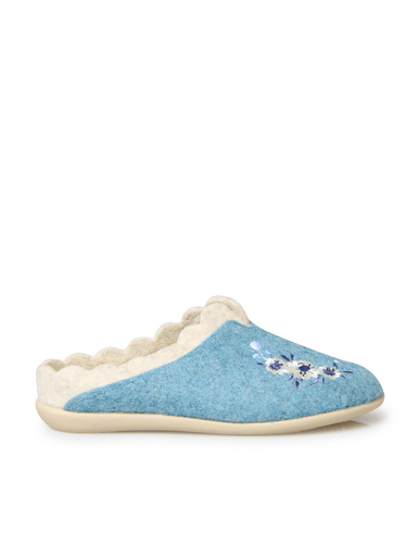 Mules broderies fleurs semelle amovible