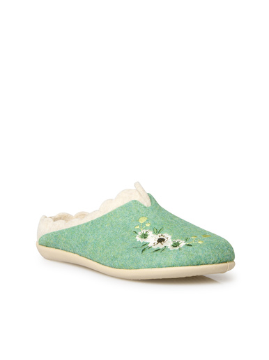 Mules broderies fleurs semelle amovible