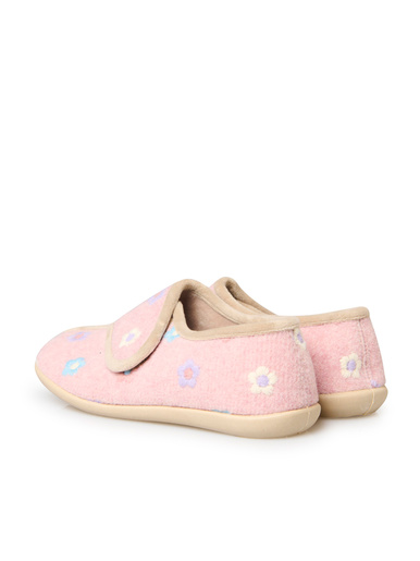 Pantoufles à scratch broderies fleurs