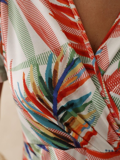 Robe en maille effet portefeuille