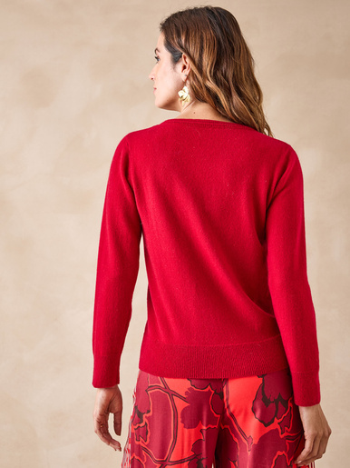 Pull 100% cachemire - Daxon - Rouge