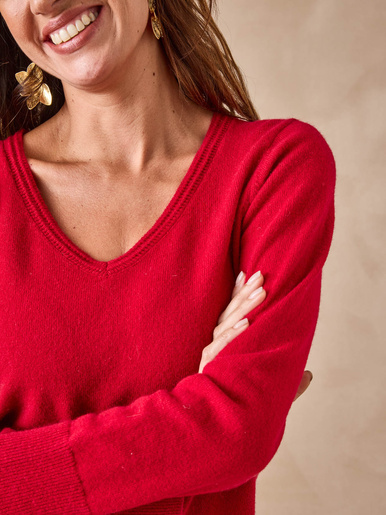 Pull 100% cachemire - Daxon - Rouge