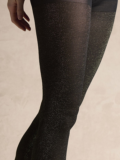 Lot 2 paires collants paillettés dorés