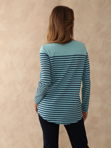 Tee-shirt légèrement évasé - Daxon - Rayé vert