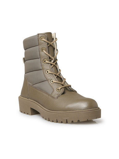 Boots zippées et lacées doublure suédine