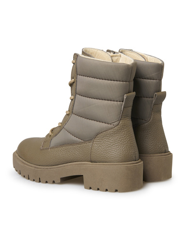 Boots zippées et lacées doublure suédine
