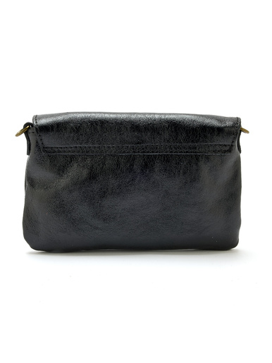 Sac pochette en cuir à bandoulière - Daxon - Noir