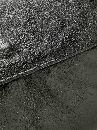 Sac pochette en cuir à bandoulière - Daxon - Noir