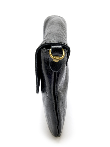 Sac pochette en cuir à bandoulière - Daxon - Noir