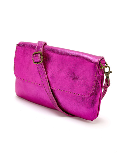 Sac style pochette en cuir - Daxon - Fucshia