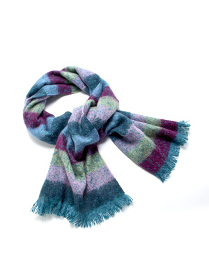 Echarpe rayée avec mohair