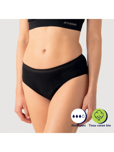Slip menstruel coton bio majoritaire - Athéna - 