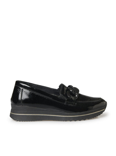 Mocassins cuir large chaînette fantaisie
