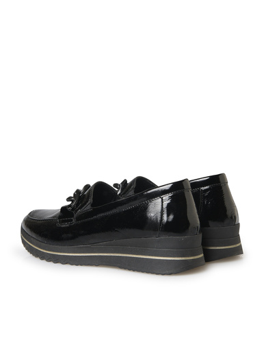 Mocassins cuir large chaînette fantaisie