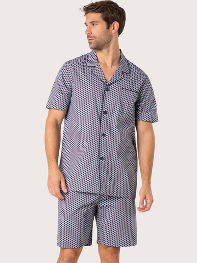 Pyjama court Popeline homme - Eminence - Ciel