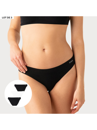 Lot de 3 slips My Petit Prix - Athéna - Noir/blanc/noir