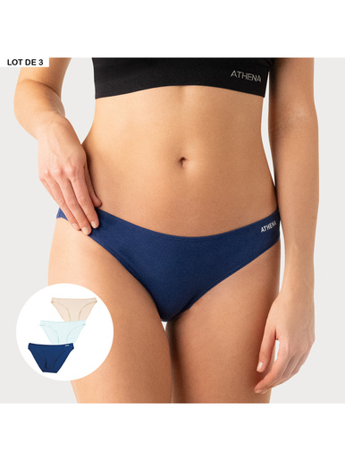 Lot de 3 slips My Petit Prix - Athéna - Navy/aqua/skin