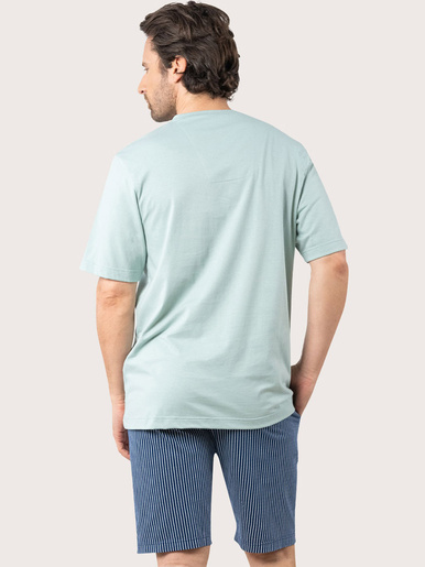 Pyjama court Coton bio col V homme
