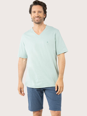 Pyjama court Coton bio col V homme