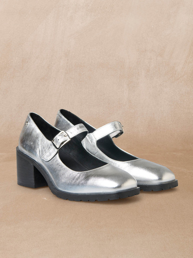 Babies à talon à aérosemelle - Pédiconfort - Argent