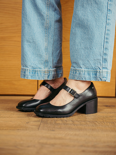 Babies à talon à aérosemelle - Pédiconfort - Noir