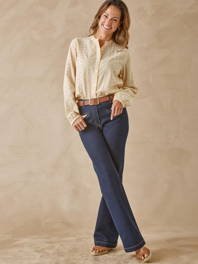Blouse tissu fantaisie avec broderie