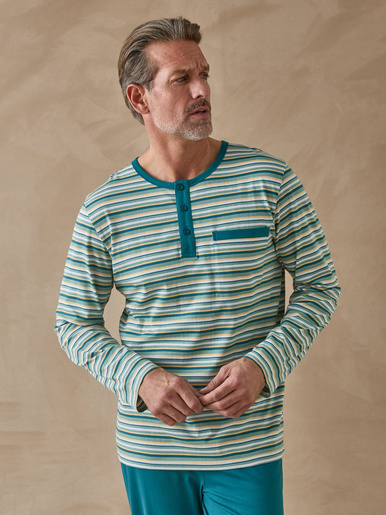 Ensemble pyjama pur coton à rayures