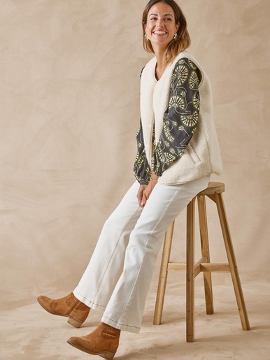 Veste sans manches en maille moutonnée