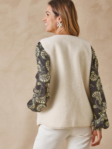 Veste sans manches en maille moutonnée