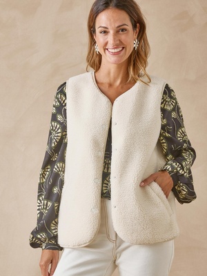 Veste sans manches en maille moutonnée