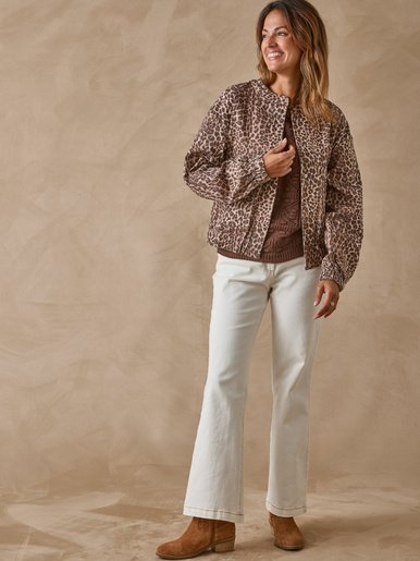 Veste en twill - Daxon - Imprime peau de bête beige