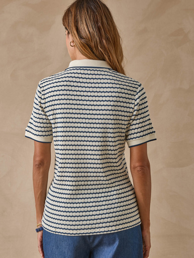 Polo en maille jacquard fantaisie