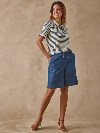 Polo en maille jacquard fantaisie