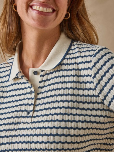 Polo en maille jacquard fantaisie
