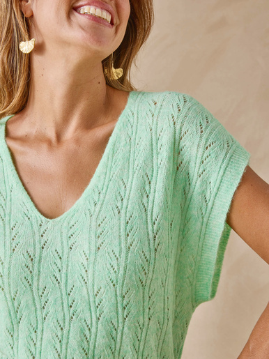 Pull manches T avec laine