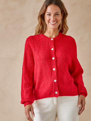 Cardigan point ajouré fantaisie