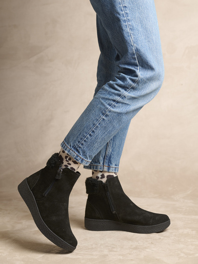Boots double zip semelle amovible - Pédiconfort - Noir