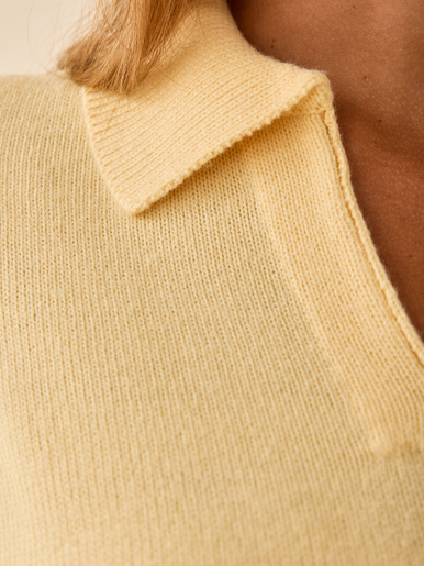 Pull col polo manches courtes