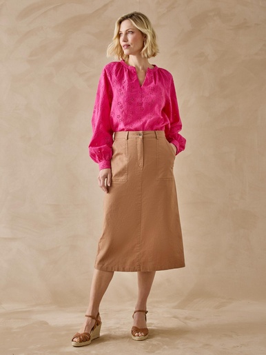 Jupe en toile coton et lin